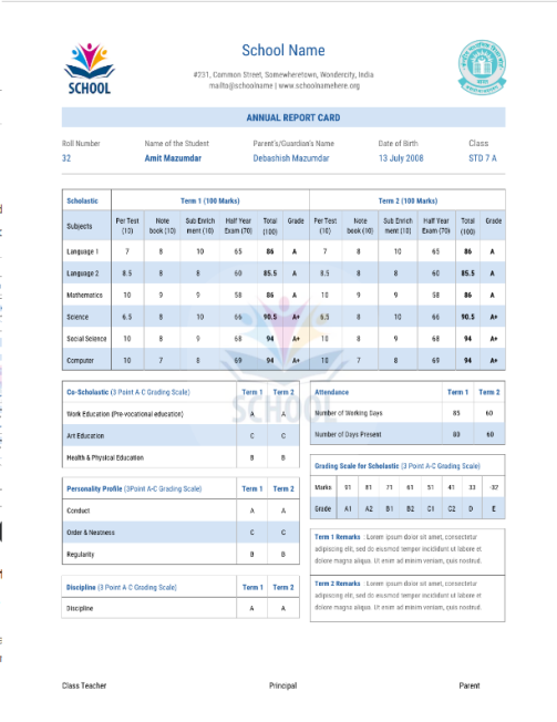 Result or Report Card or Gradebook Software - School Software Pro