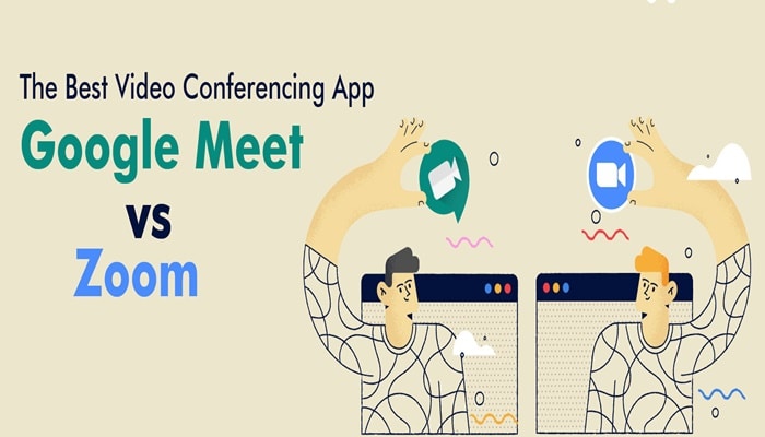 Google Meet and Zoom video conferencing software/ apps